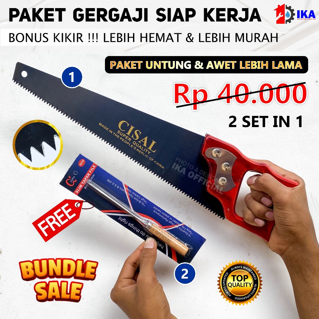 Gergaji Serbaguna / Gergaji kayu / Gergaji kayu baja asli / Gergaji potong kayu + Bonus Kikir