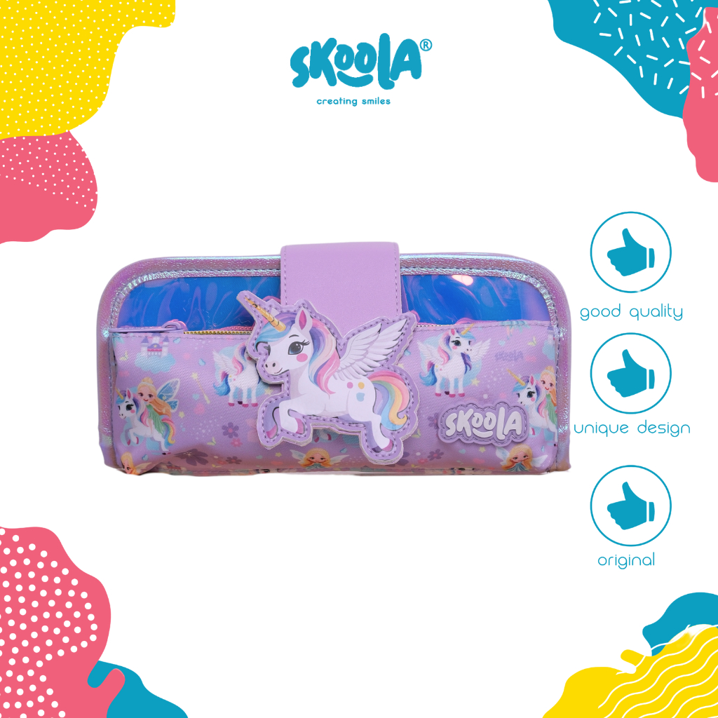 

Skoola Tempat Pensil Lipat 3 Pencil Case Threefold Anak Perempuan Lucu Unicorn Fairy Cupcake - Pensy