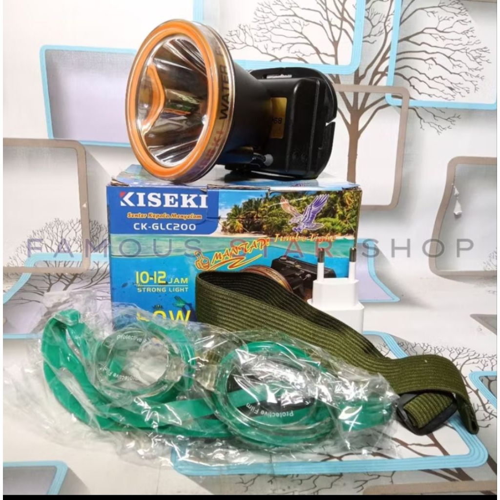 ck-glc200 senter kepala menyelam kiseki 50watt cahaya putih tahan 20jam