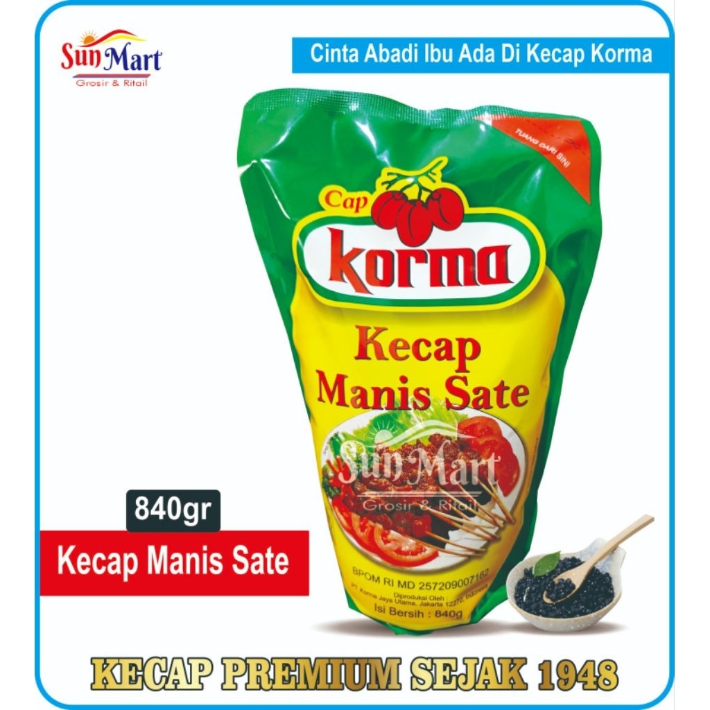 

Kecap Manis Sate Cap Korma 840g x 1 pcs