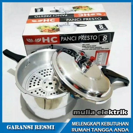 PRESTO HC /TD PRESTO HAPPY CALL 8 LITER WITH STEAMER PRESTO STAINLESS HAPPY CALL TD MURAH MEWAH
