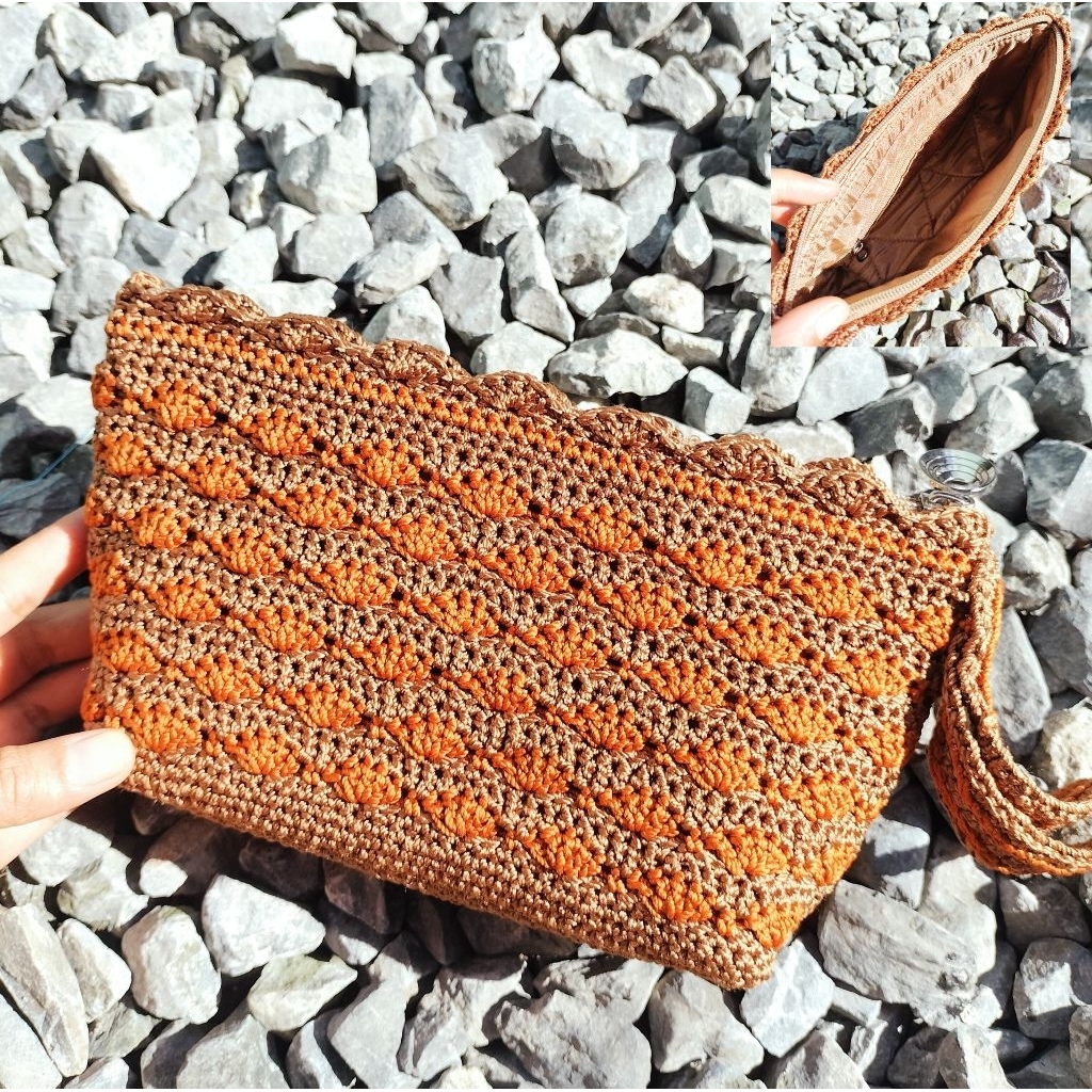 dompet rajut hp cantik / dompet rajut hp