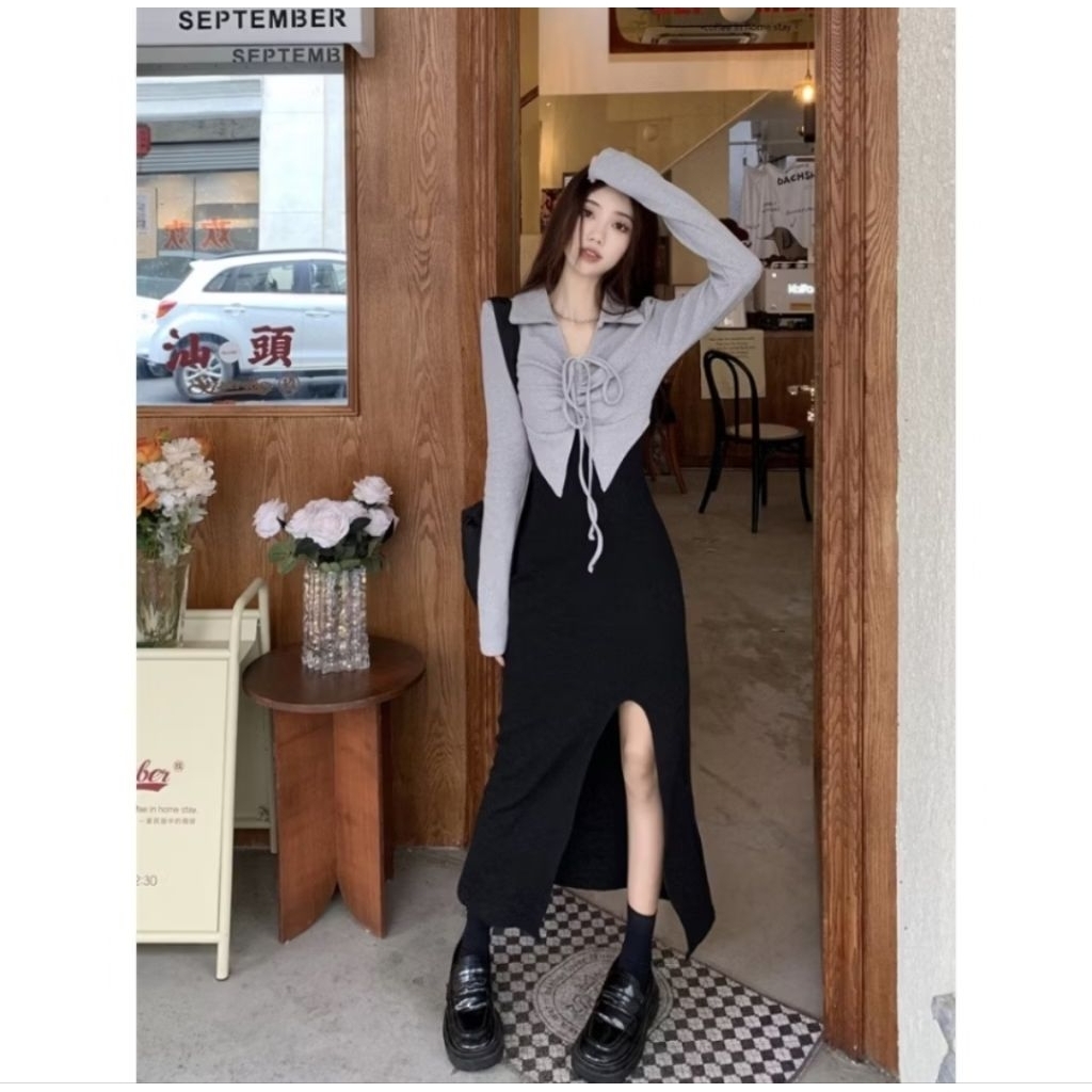 Dress sexy lengan panjang