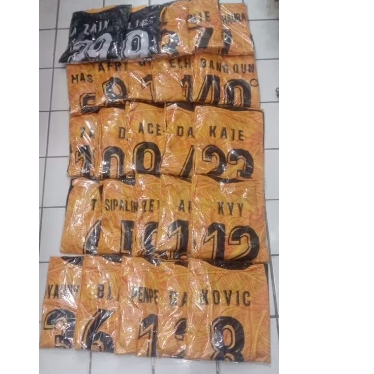 sablon nameset kaos team futsal dan sepakbola