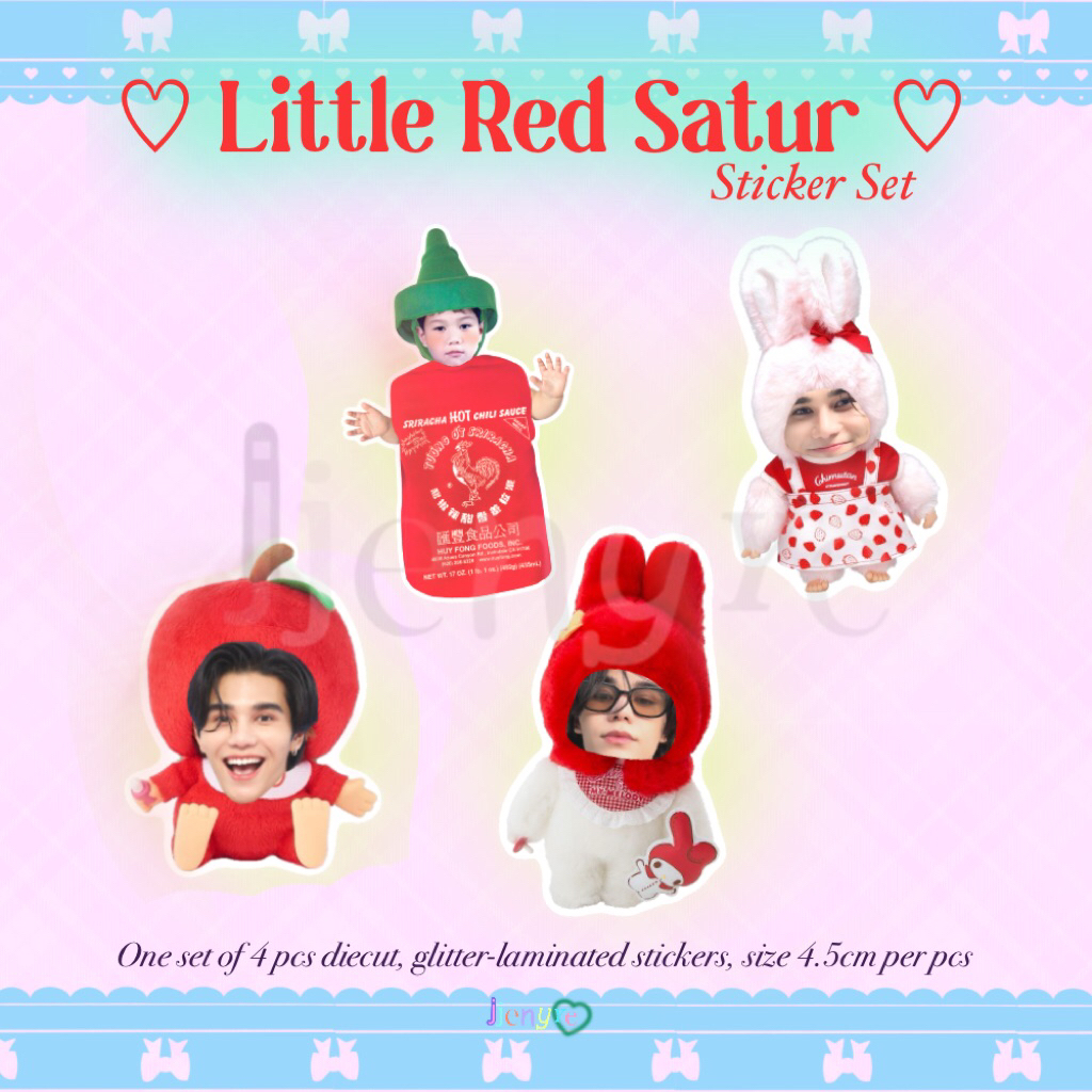

♡ Little Red Satur ♡ Sticker Set Jeff Satur stiker 4pcs