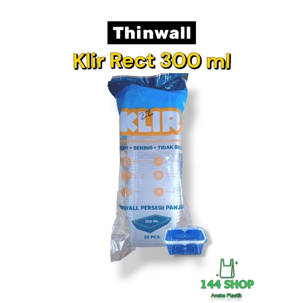 THINWALL RECT KLIR 300 ML / WADAH PLASTIK SERBAGUNA