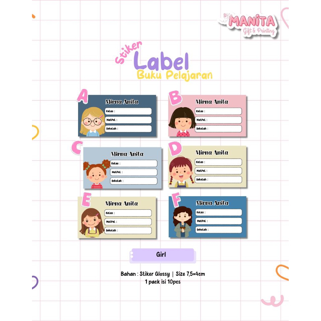 

Stiker Label Nama Buku || Stiker Nama || Stiker Buku Pelajaran || Tema Boy & Girl