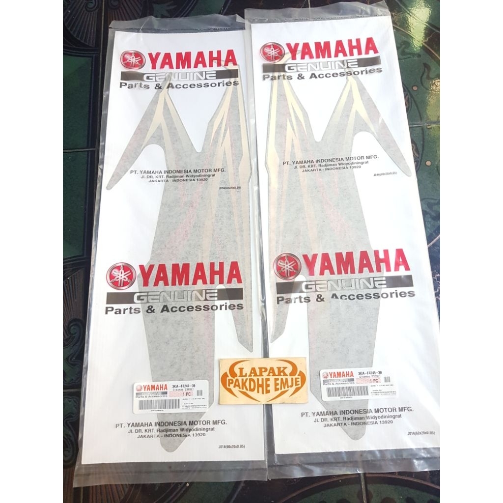 STICKER MOTOR RX KING TANGKI KANAN KIRI 2005 HITAM MERAH ORIGINAL YAMAHA YGP STIKER LIS STRIPING ORI