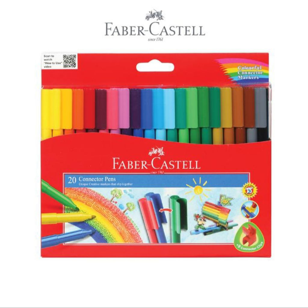 

Spidol Warna Kreatif Anak Faber Castell Connector Pen 20 Warna