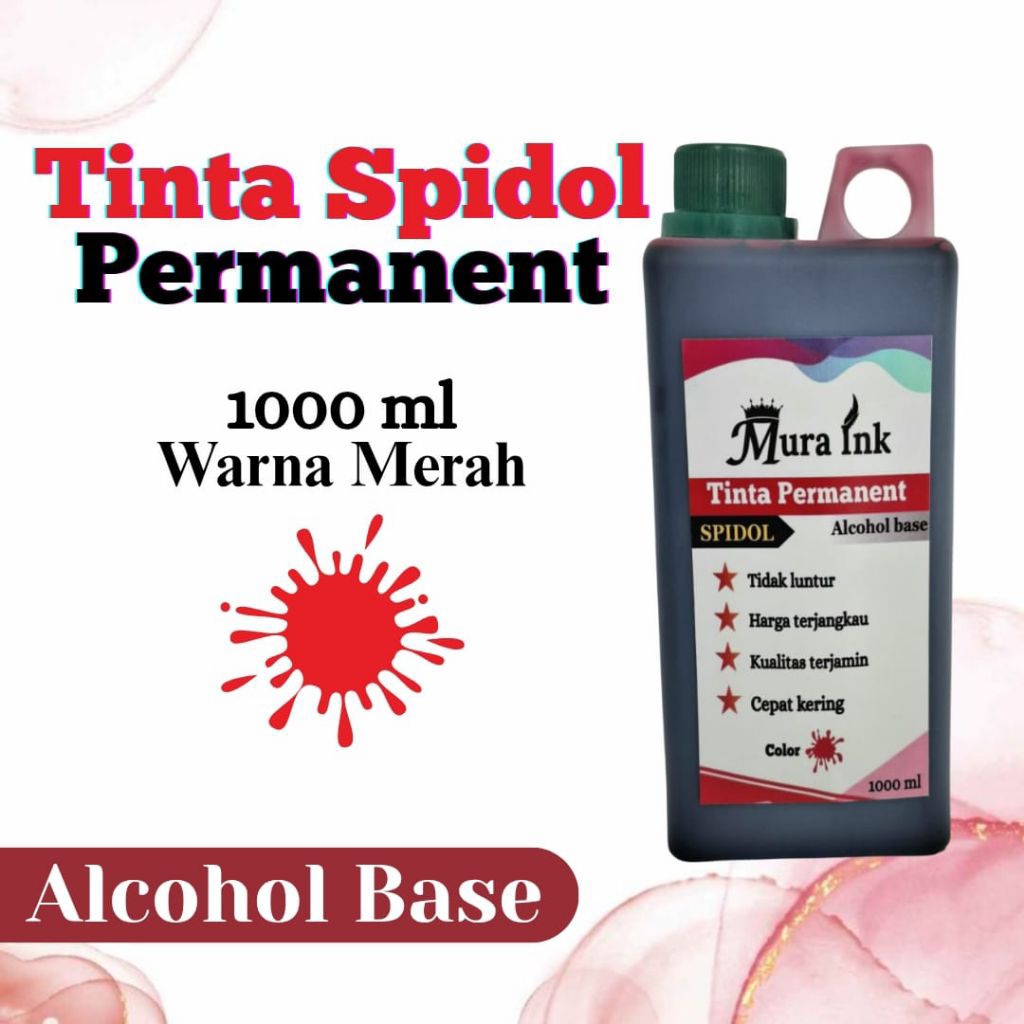 

Tinta spidol permanent merah 1 liter alkohol mura ink