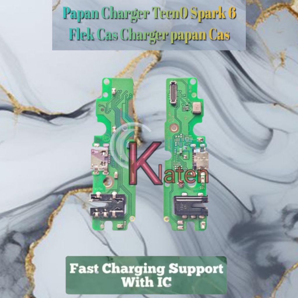 Papan Charger Tecn0 Spark 6 Flek Cas Charger papan Cas
