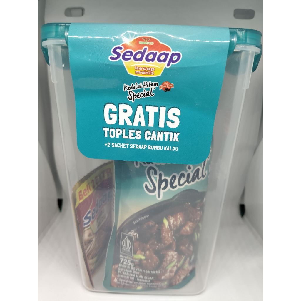 

kecap sedap ukuran 725 ml free toples + penyedap rasa sedap ayam dan sapi / kecap hitam sedap
