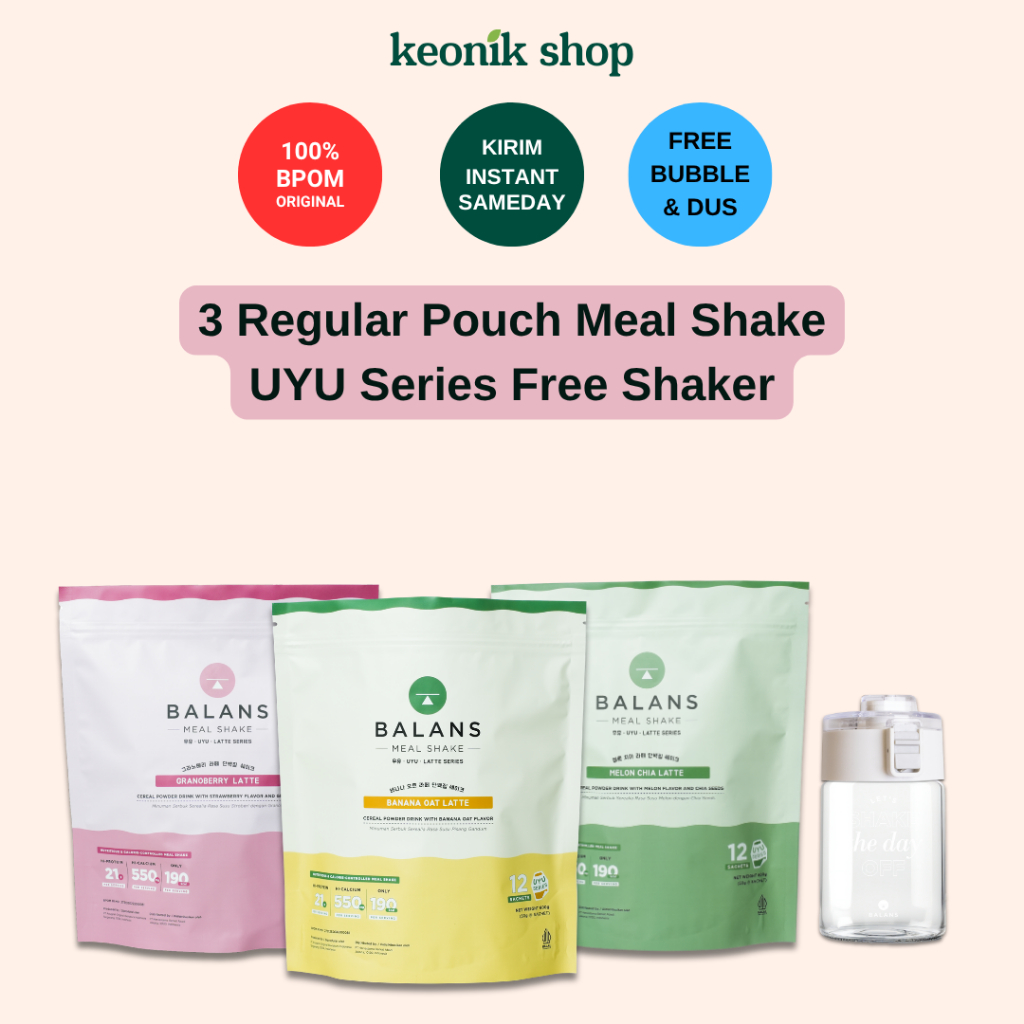 

Keonik Shop | Balans Daily Nutritious Meal Package | 3 Regular Pouch Meal Shake UYU Series FREE SHAKER