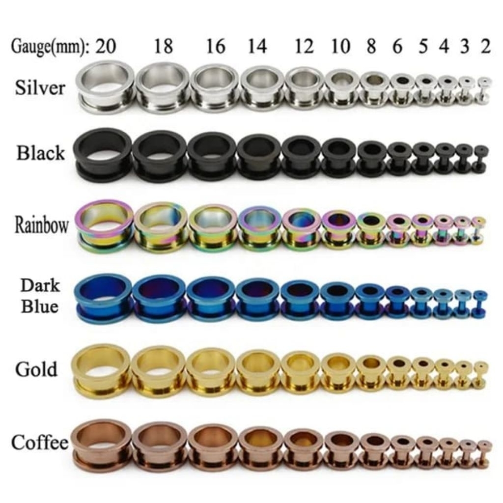 PIERCING STAINLESS / TINDIK PIERCING STAINLESS / EAR PLUG STAINLESS / ANTING TELINGA / TINDIK PLONG 