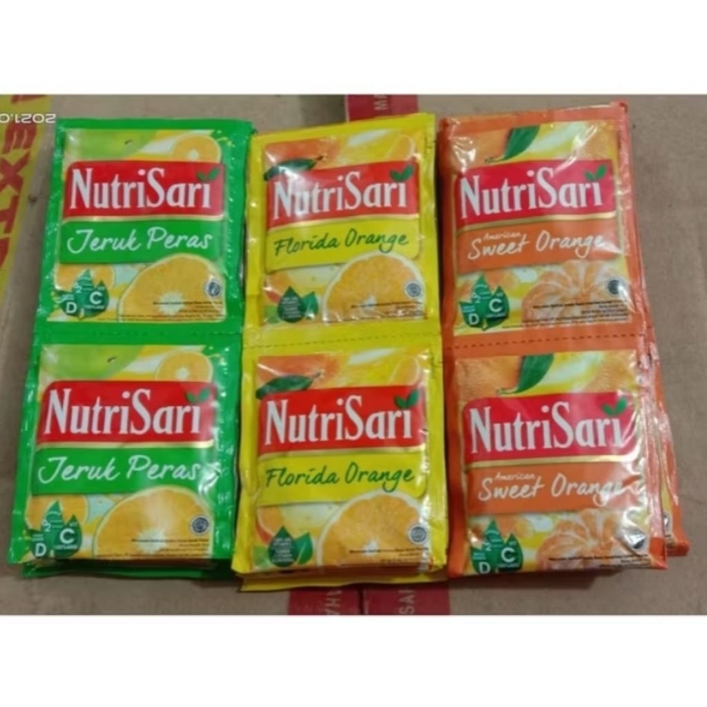 

Nutrisari Jeruk Peras / Florida Orange / Sweet Orange 1 renceng isi 10 sachet