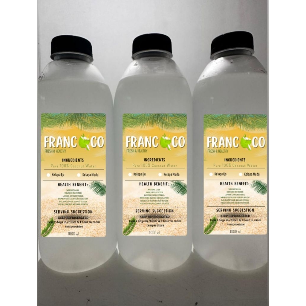 

air kelapa muda murni 1liter serat tinggi