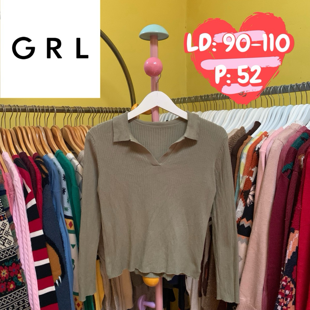 sweater / atasan rajut brand GRL