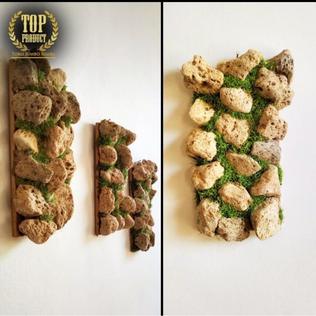 Iwagumi Gantung Tanaman Plastik Artificial Hiasan Dinding Kantor Ruang Tamu Cafe Lobby Kamar Hotel 