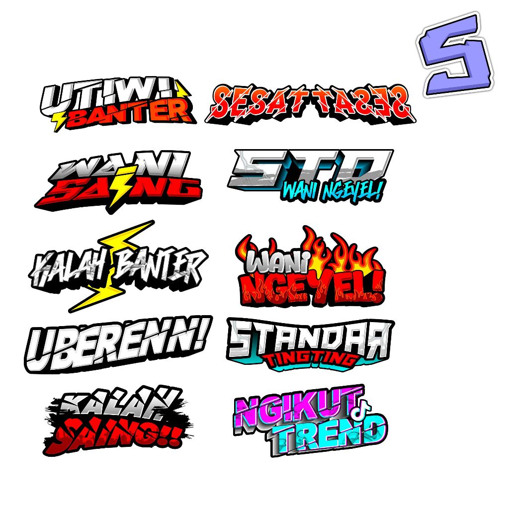 

STIKER PACK ISI 10PCS WANI SAING UBERENN STD STANDAR TINGTING