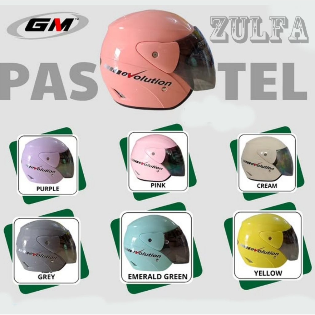 Helm GM Evolution Solid Pria wanita SNI original