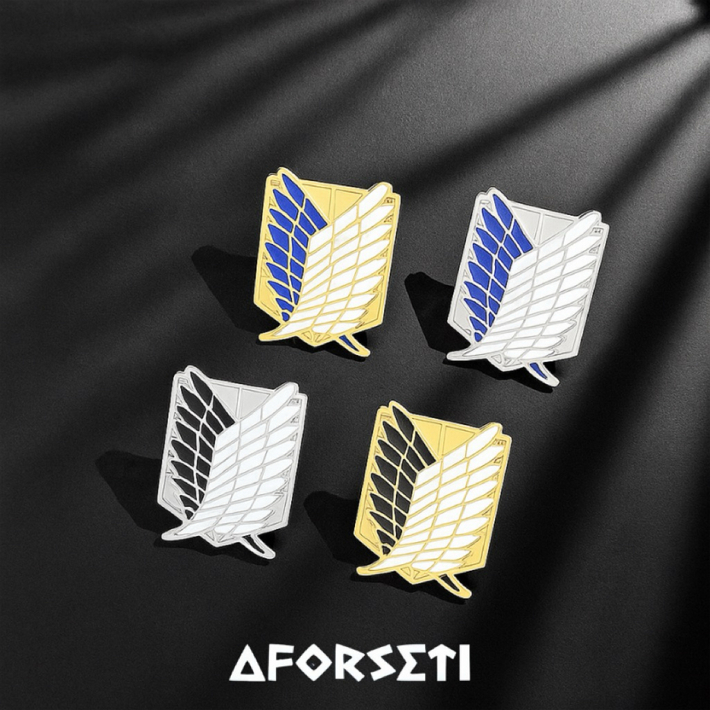 PIN ENAMEL “AOT LOGO HITAM BIRU" BROS PIN / BROOCH / PIN COUPLE / PIN AESTHETIC / PIN LUCU / PIN BUT