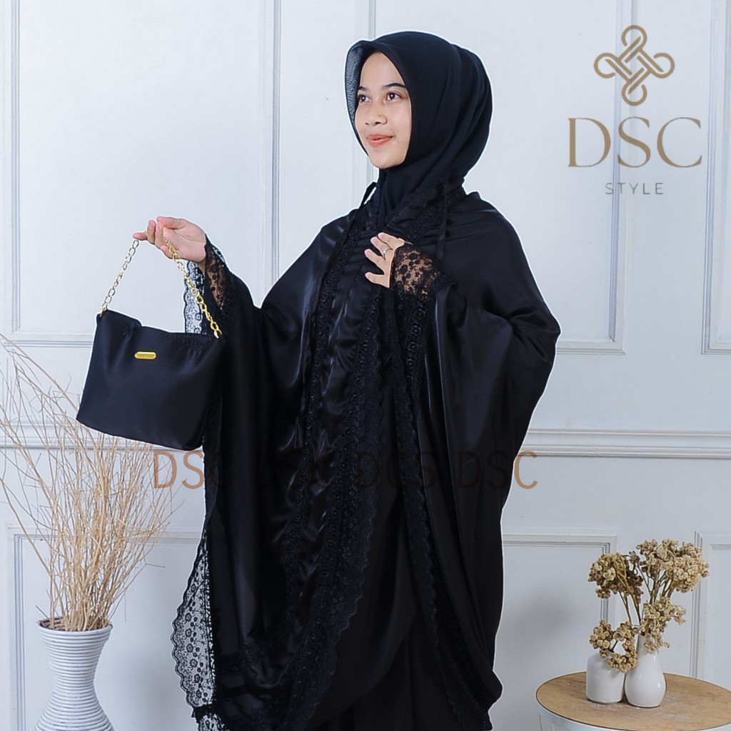 DSC - Mukena Dewasa Armani Silk 2in1 Renda Mewah Qisya Series