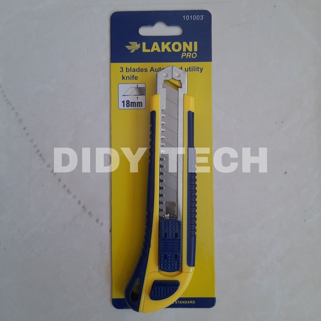 

Pisau Cutter Lakoni Pro 18mm Auto-Load (model 101003)
