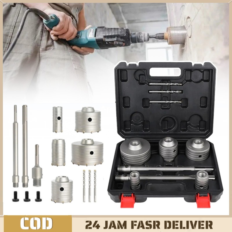 1set Mata Bor Buat Lobang Mata Bor Dinding Tembok Beton Alat Bor Paku Tembok Lubang Beton Alat Pembu