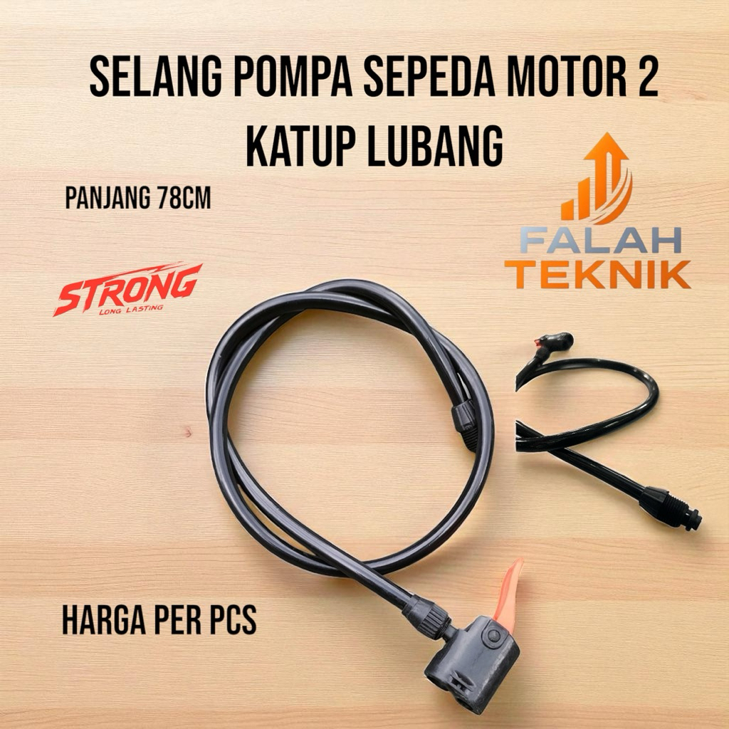 Selang Pompa Ban Angin Sepeda dan Motor Pentil Dobel Schrader dan Pres Berkualitas