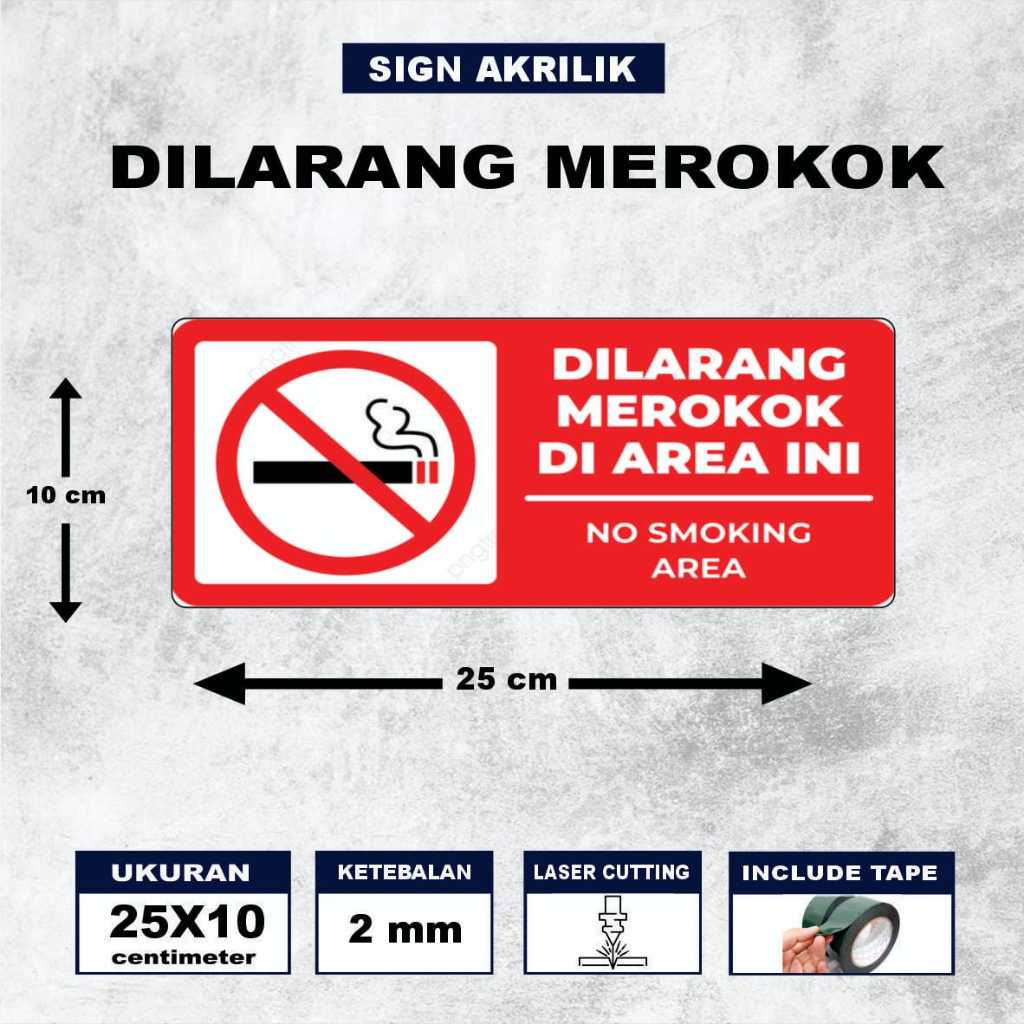 

Papan Akrilik Dilarang Meroko Ukuran 30x20 - Sign Acrylic Dilarang Meroko