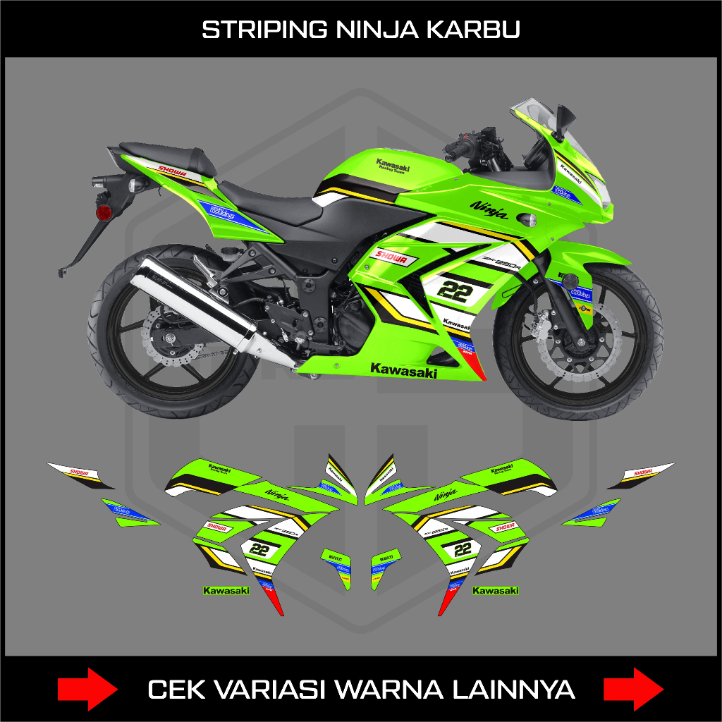 Kawasaki Striping Ninja Karbu 250 / Decal Sticker Kawasaki Ninja 250 Karburator
