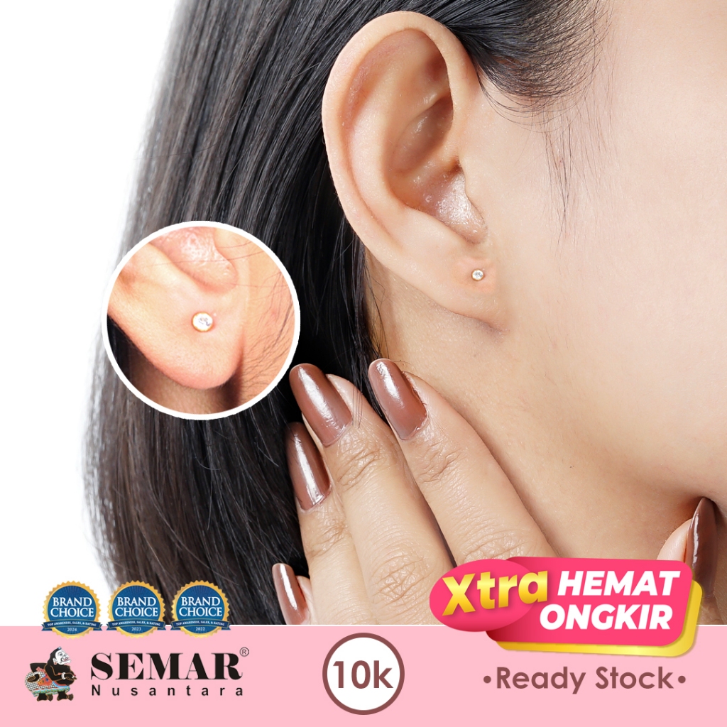 Anting Emas Toge Korea Sunmi Super Ringan Gold 10K Semar Nusantara