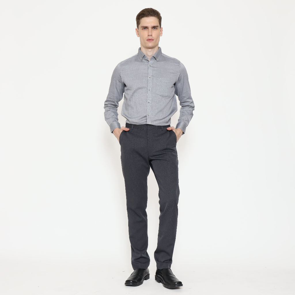 Schoeller Celana Panjang Pria Slim Fit Abu Hitam Ukuran 2838 Titan-Pl-Sf