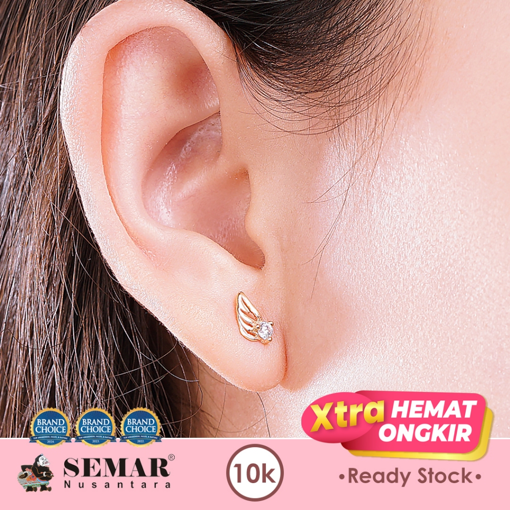 Anting Emas Tindik Kaiya Wings Gold 10K Semar Nusantara