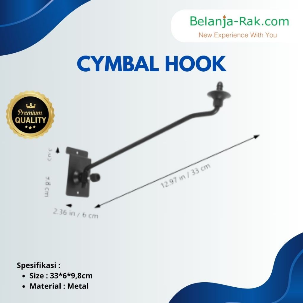 Cymbal Drum Hook for Slatwall Display Cymbal Drum