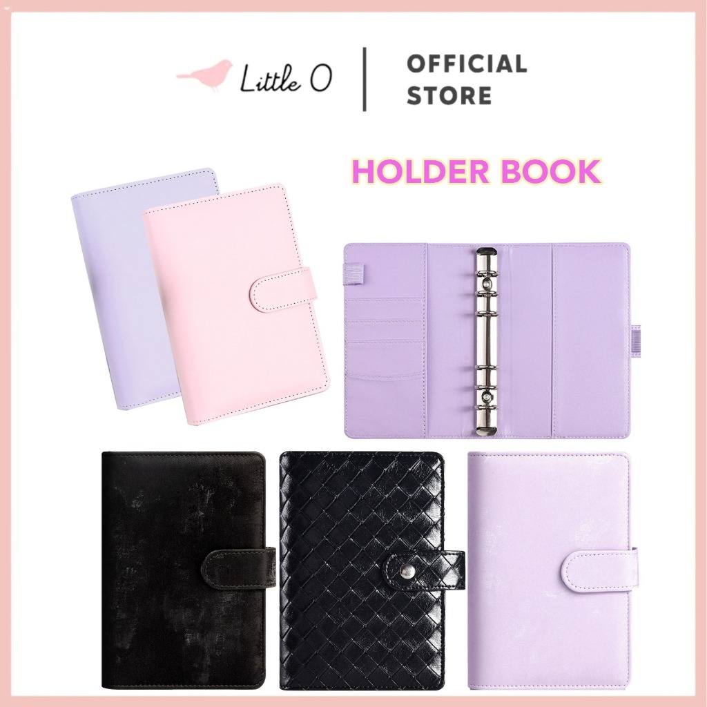 

LITTLE O Binder A6 Planner Nabung 6 Ring Bahan PU Buku Catatan Keuangan Binder Polos Dompet Keuangan Budgeting Planner