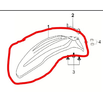 Spakbor Depan Motor Roda Dua Viar Cross X 100 MT / Front Fender Cross X 100 MT