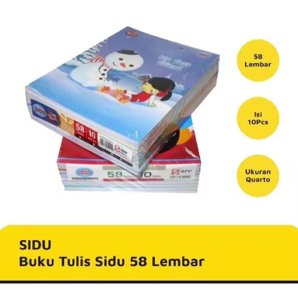 

PROMO 10PCS(1PAK) BUKU TULIS SIDU ISI 58LEMBAR/BUKU TULIS SEKOLAH