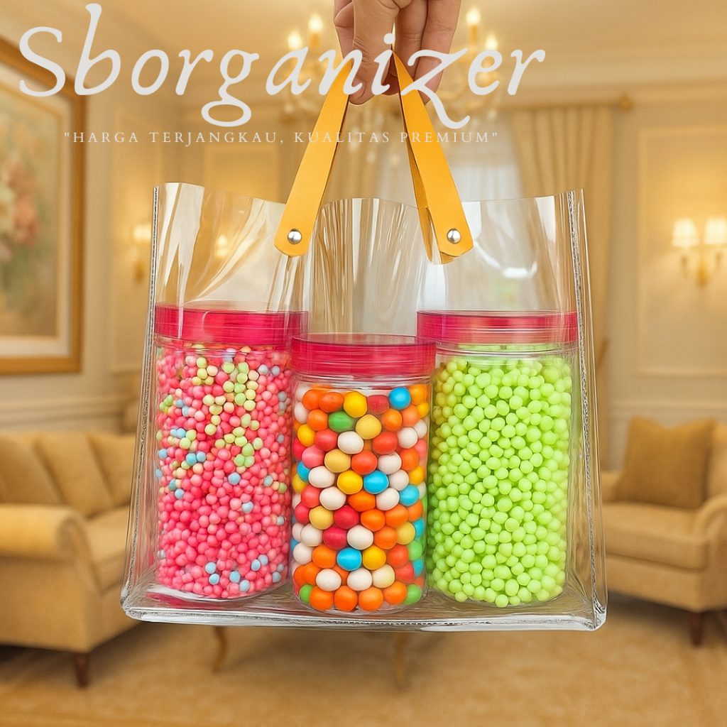 

Dus Kue kering Dus Toples plastik kue kering tas plastik goodiebag polos kue kering 3 toples 1000ml