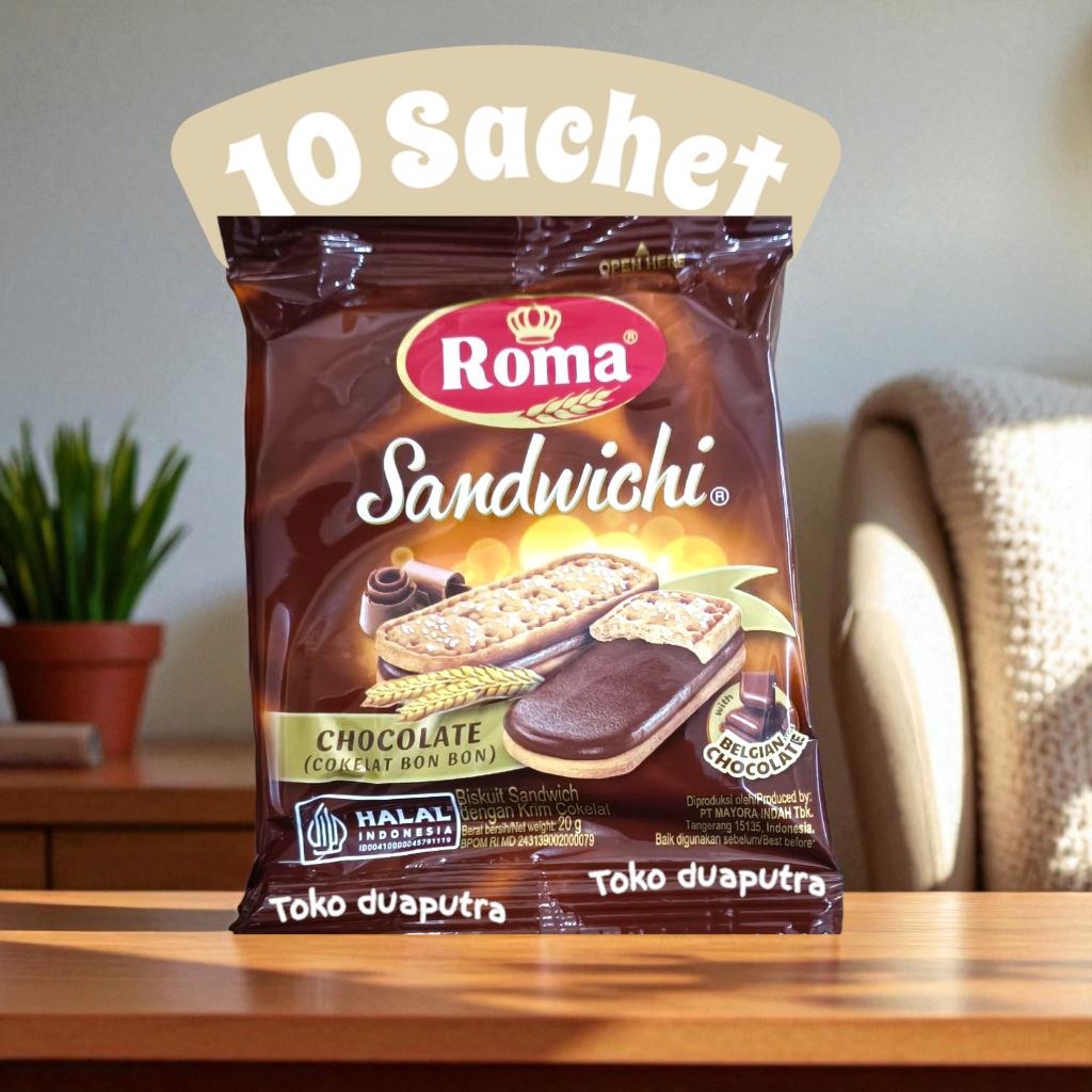 

Roma Sandwichi Coklat Belgian renceng 20 gr X 10 sachet / Roma sandwich coklat