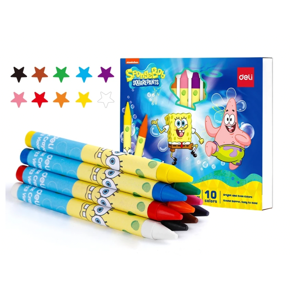 

Deli Wax Crayon 10/16 Warna Spongebob Special Edition C219 - Krayon Warna Anak Sekolah