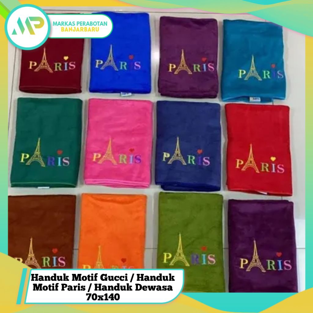 handuk motif gucci dan paris motif / Handuk Bordir