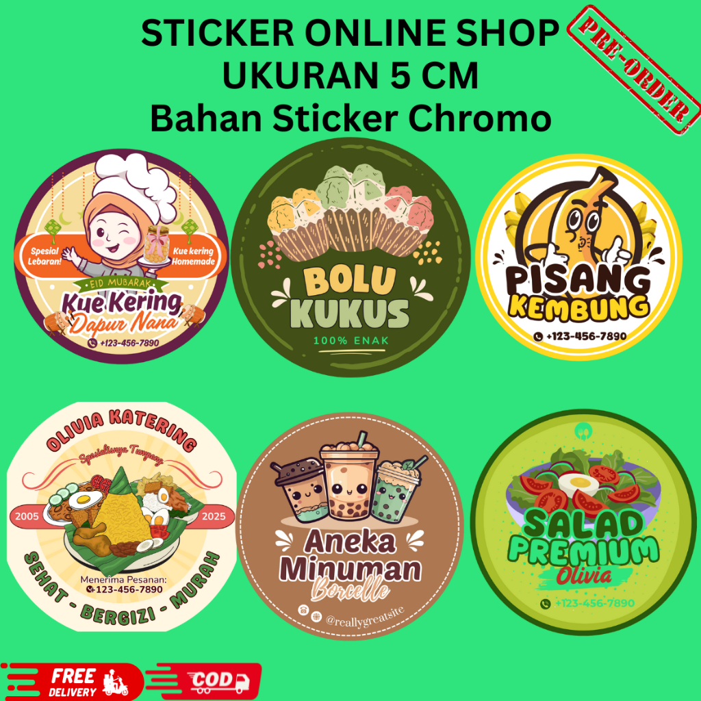 

[isi 50 pcs] Sticker Online Shop Bisa Custom - Sticker Label - Stiker Kemasan - sticker olshop murah
