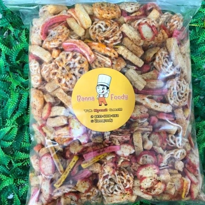 

KERUPUK SEBLAK CAMPUR BANNA FOODY ISI 1 KG | Banna Foody | Snack Viral