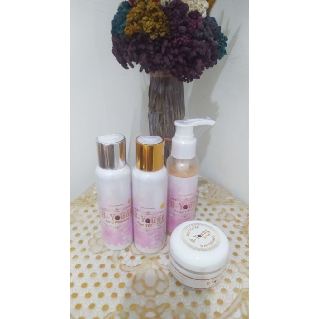 B-young Lation pemutih badan paket lengkap plus booster 50Gr