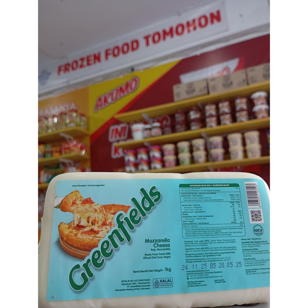 

Keju Mozarella Greenfields 1000gr - Frozen Food Tomohon