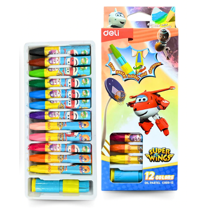 

DELI Oil Pastel Crayon Super Wings 12 Warna C009-12 (Free Rautan dan Pegangan Krayon)