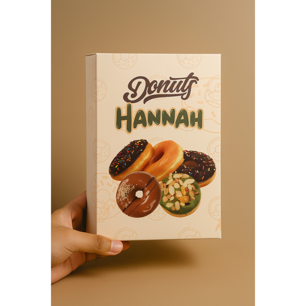 

Box Donat / Dus Donat CUSTOM isi 6 uk 27,5x18,5x5 Foodgrade Cetak 1 sisi Bahan Ivory 300 GSM