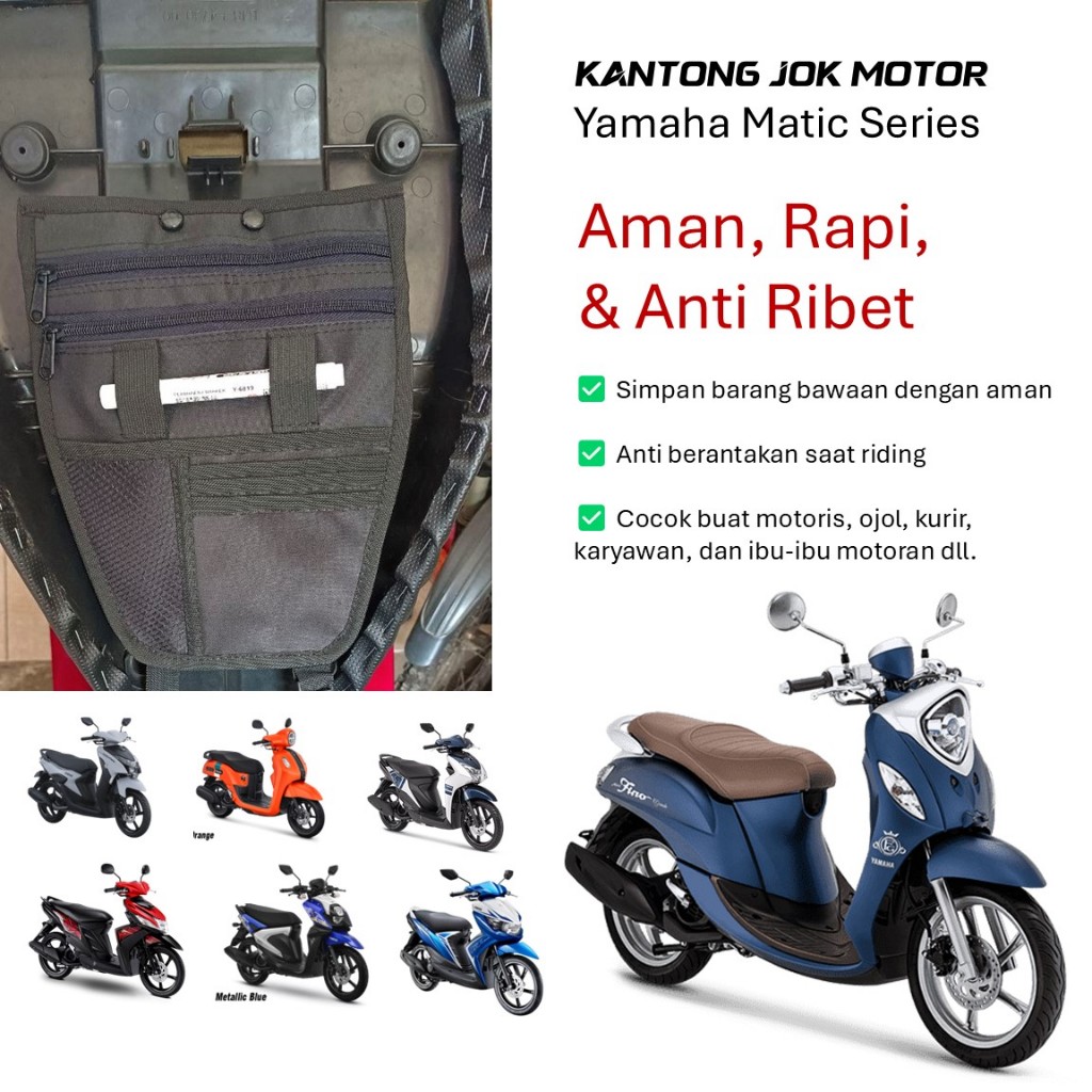 braitmoto Tas Bagasi Kantong Jok Motor Yamaha Matic Mio Fazzio X Ride Soul