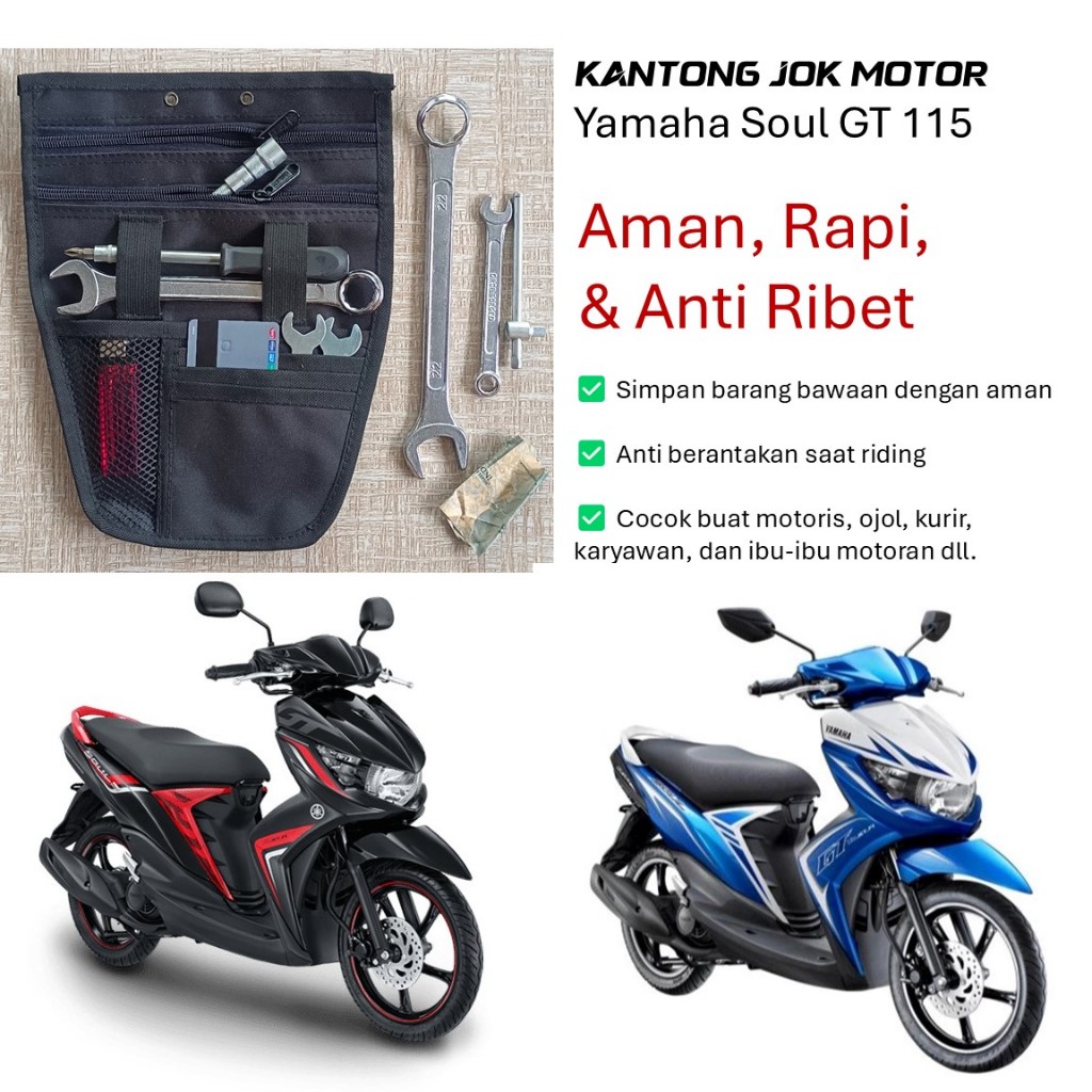 braitmoto Tas Bagasi Kantong Jok Motor Yamaha Mio Soul GT 115